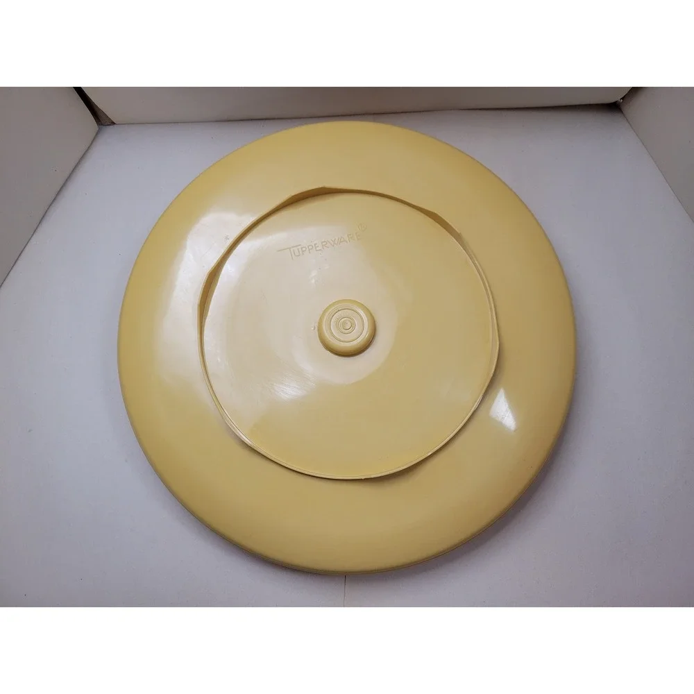 Vintage Tupperware Chip Dip-N-Serve Tray Round Vegetable Appetizer #492 Tan